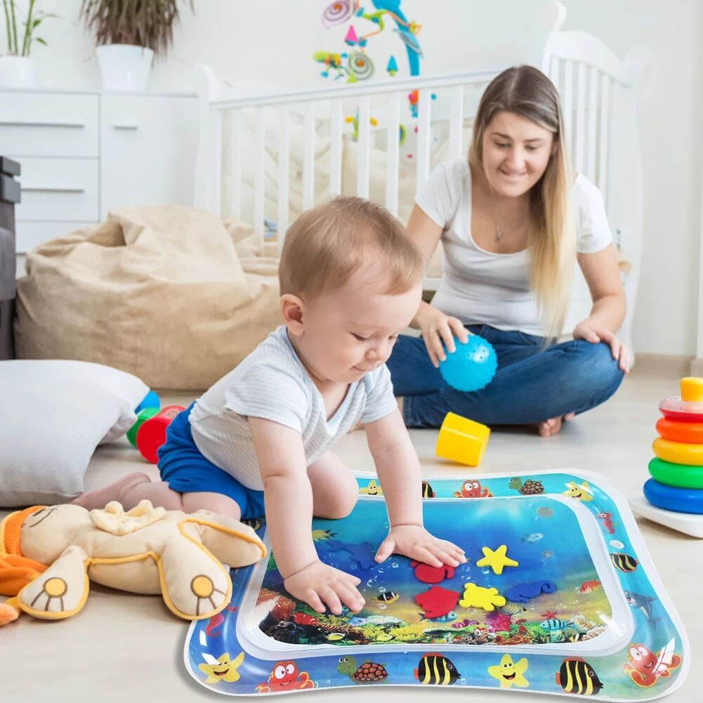 Inflatable baby tummy time water play mat for children inflatable learning play mat for kids factory