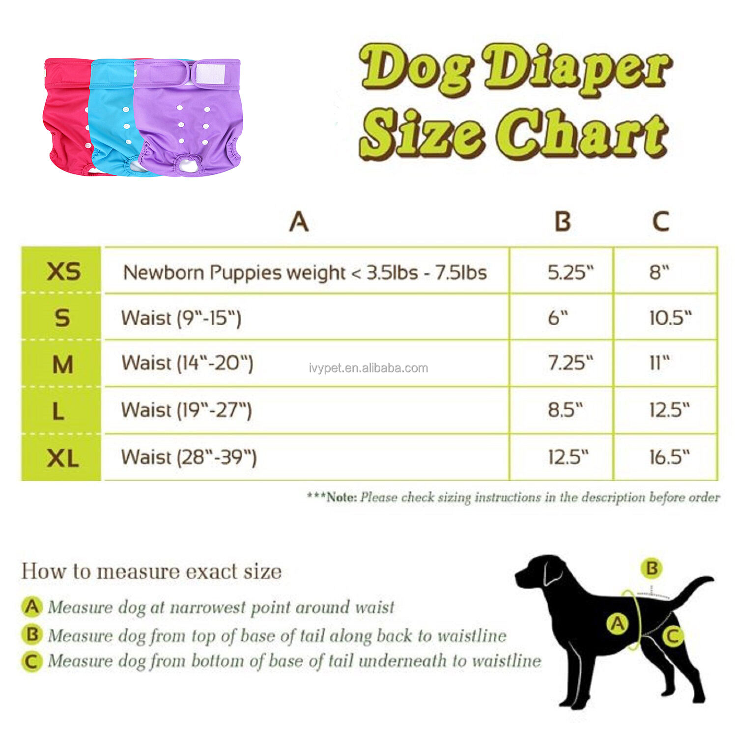 IVY Modern pet product novel design low price cheap dog diapers details