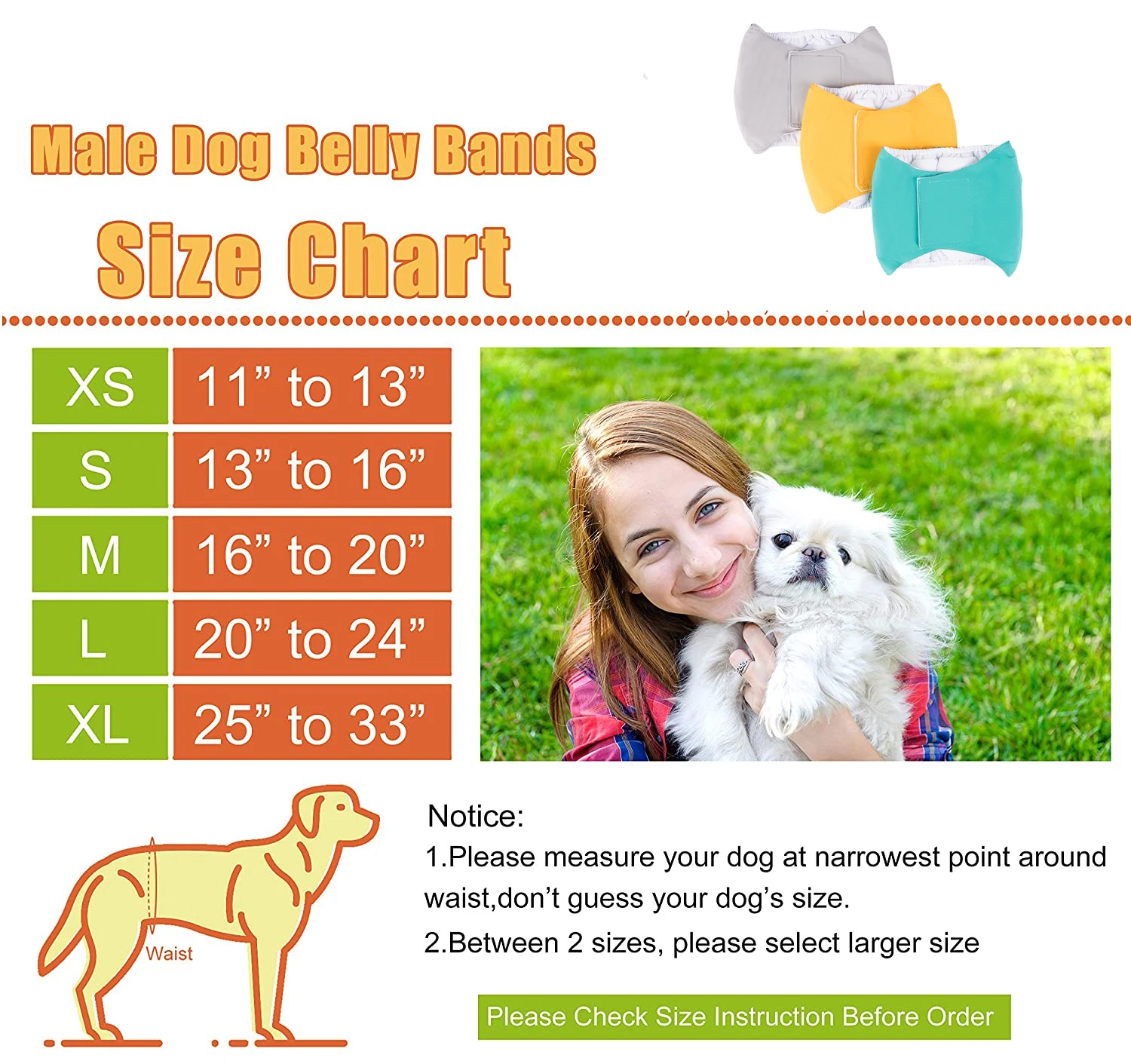 Wholesale Custom washable belly wrap male dog diapers reusable pet diaper for puppy large dog manufacture