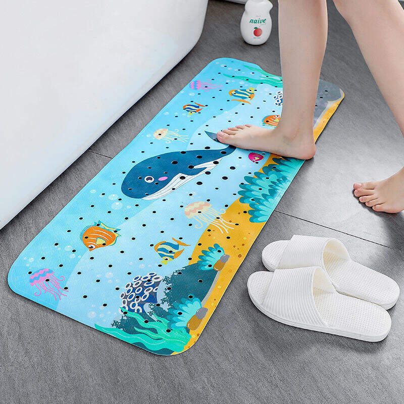 Baby Bath Mat for Tub for Kids 40 X 16 Inch Non Slip Cartoon Bath Tub Shower Mat Anti Slip with Drain Holes and Suction Cups manufacture