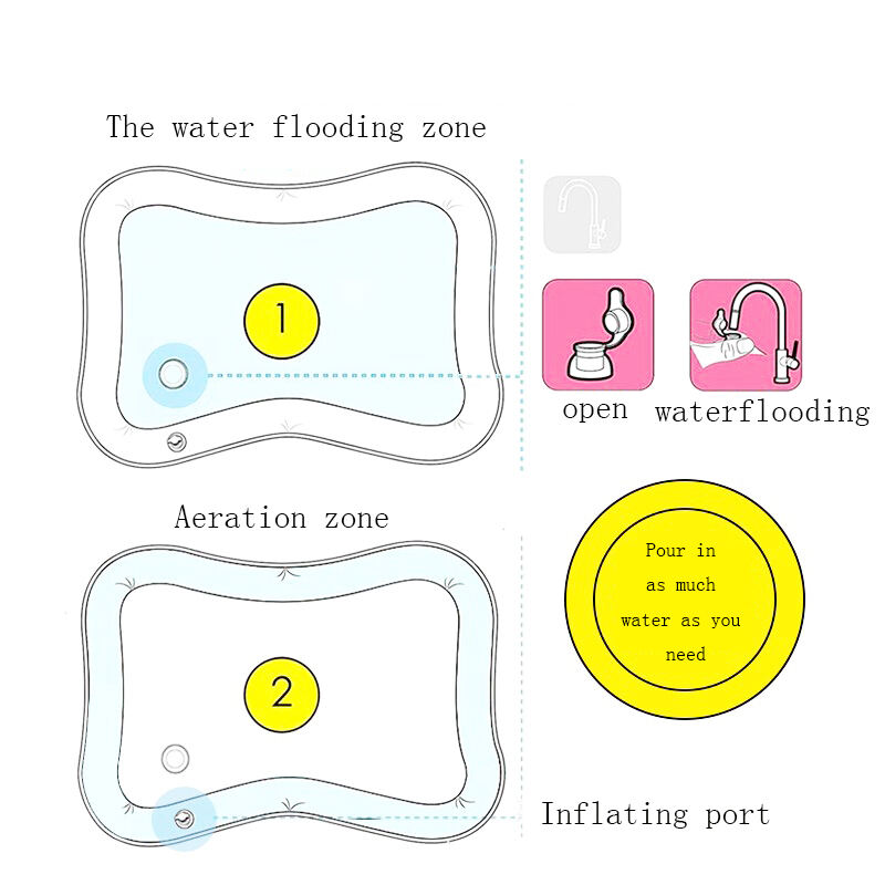 Inflatable baby tummy time water play mat for children inflatable learning play mat for kids manufacture