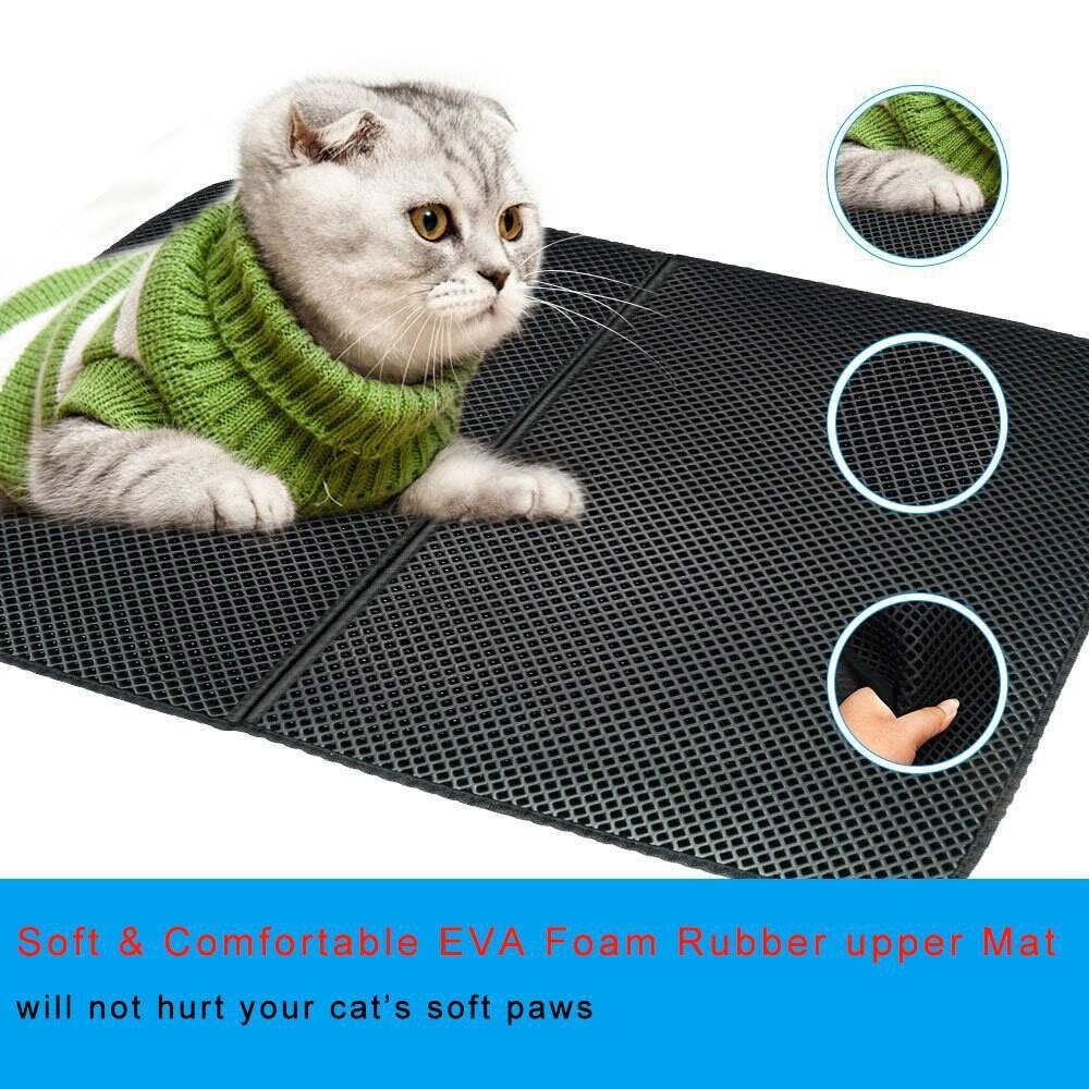 Easy Cleaning Folding Sand Trapping Tray Toilet Pad EVA Waterproof Pet Cat Litter Box Mat manufacture