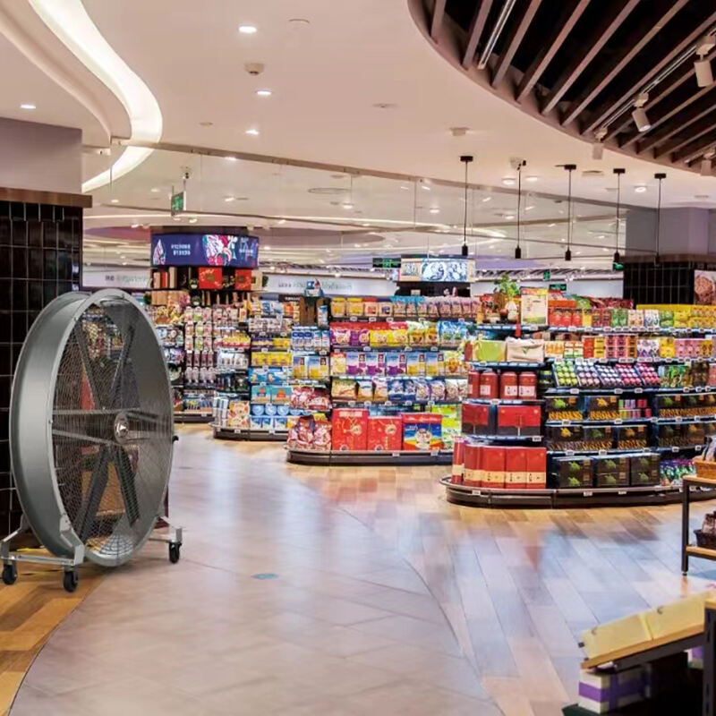 big movable fan in supermarket