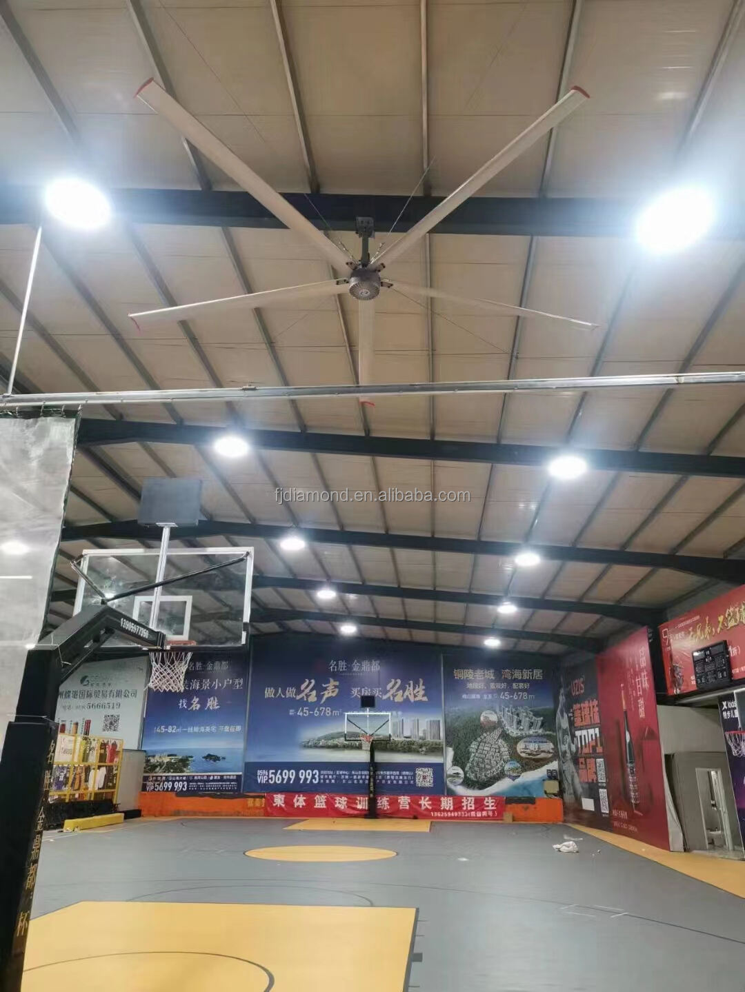 IE5 PMSM Motor 24ft HVLS AC Power 7.3m Electric Fans Large Industrial Ceiling Fans for Dairy Factory 380V Voltage for Warehouses factory