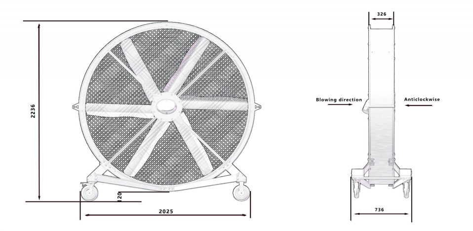 220V 80-Inch Movable Quiet Pedestal Fan 2000mm Aluminum Standing Floor Fan for gyms manufacture