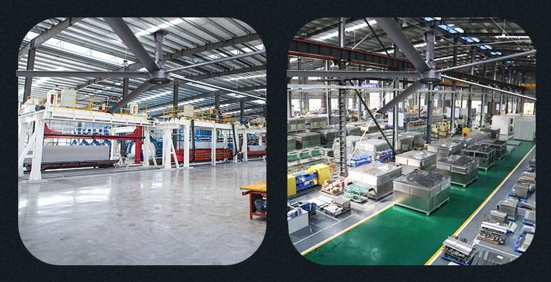 24ft  7.3m AC motor energy efficient large size low noise natural wind industrial hvls fan factory