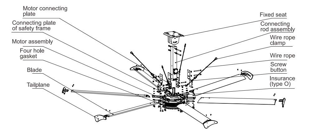 24ft 7.3m Hvls Fan Big Ass large  Fan Electric Industrial Ceiling Barn Fan factory