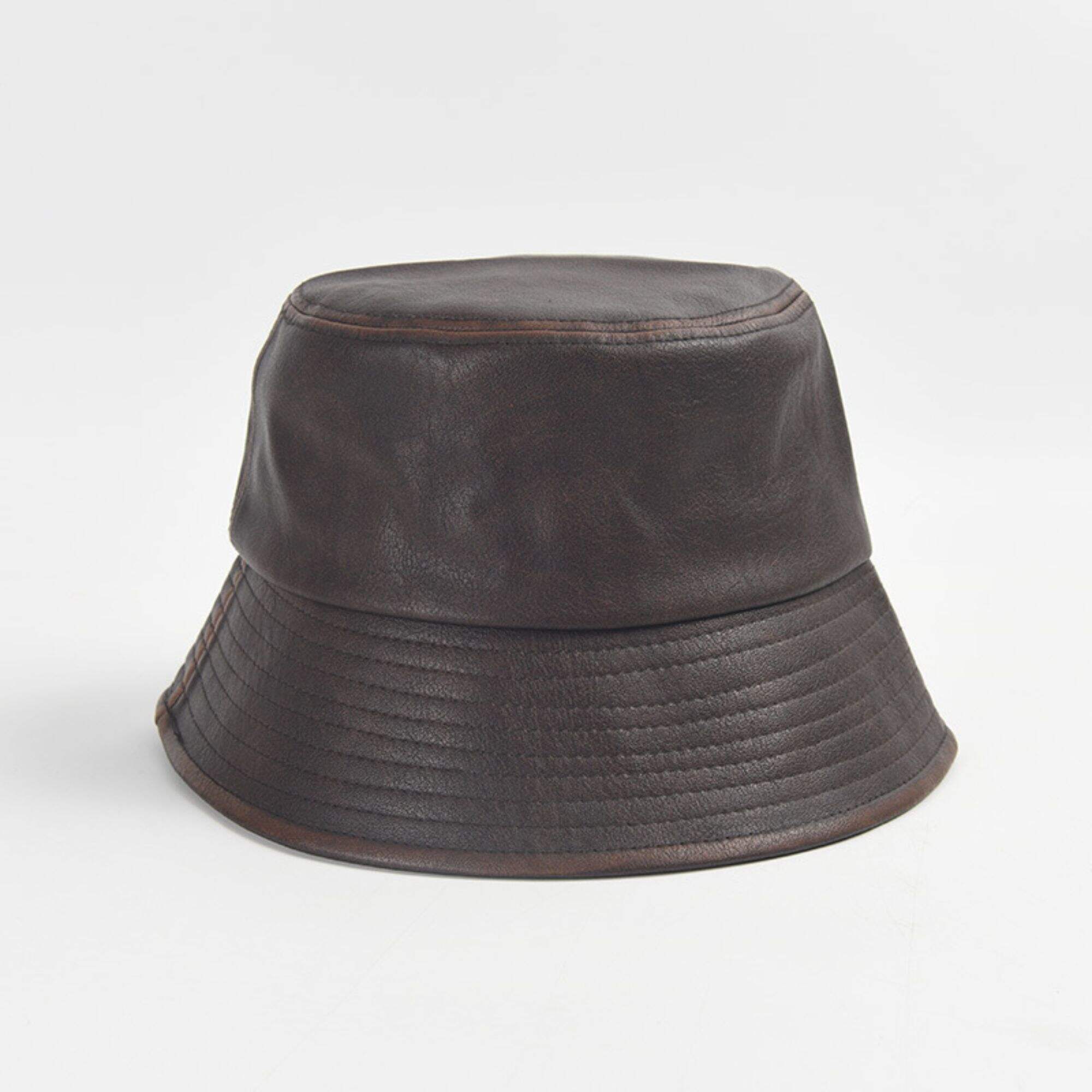 Make old washed PU leather bucket hat