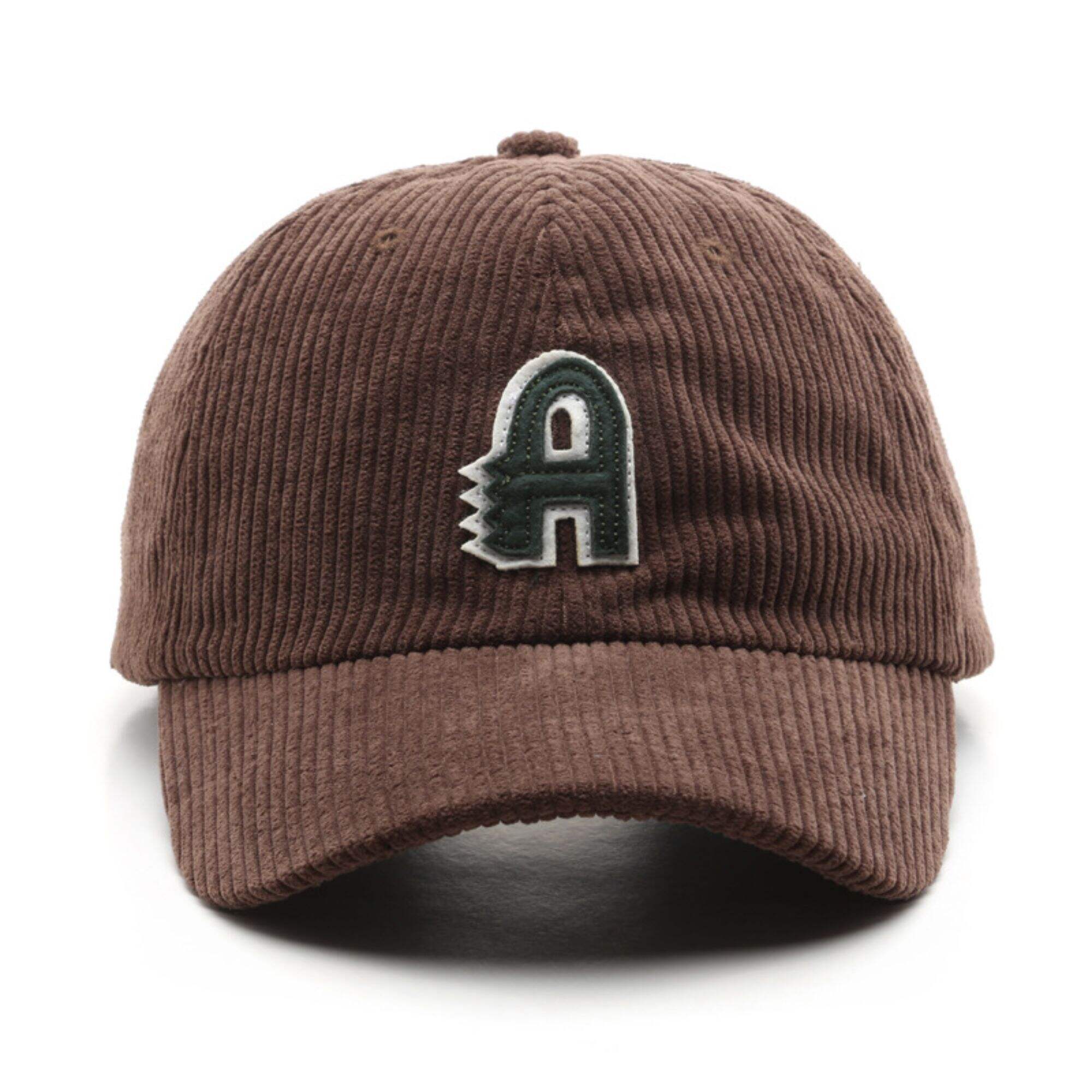 Corduroy applique embroidered baseball cap