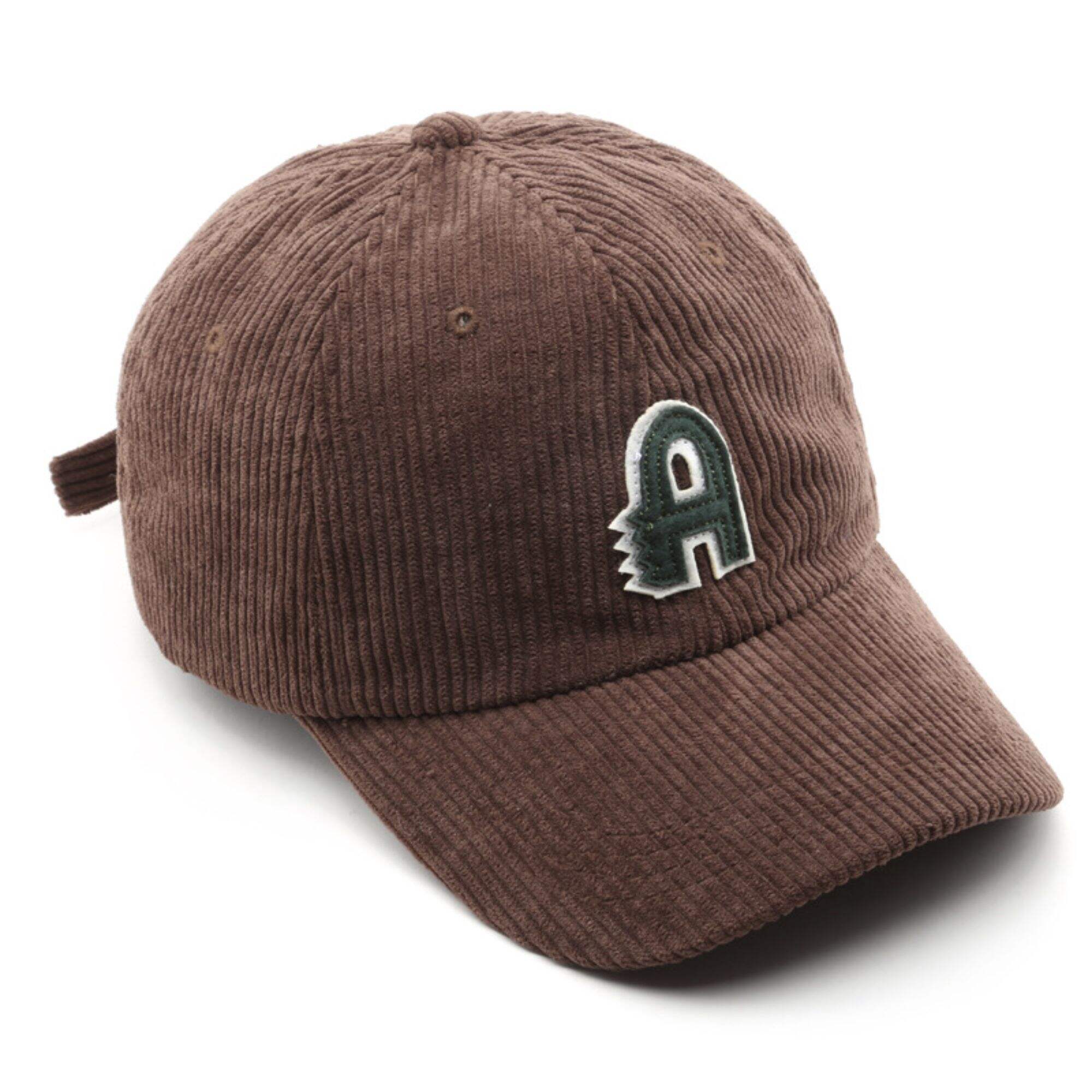 Corduroy applique embroidered baseball cap