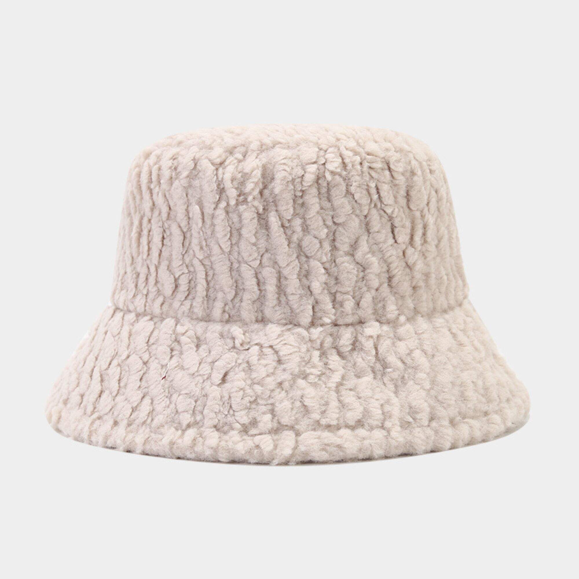 Custom solid color plush bucket hat
