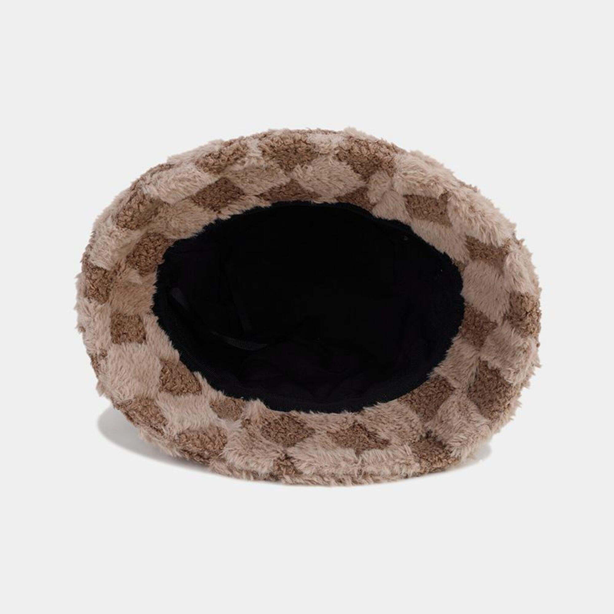 Solid color checked fisherman's hat