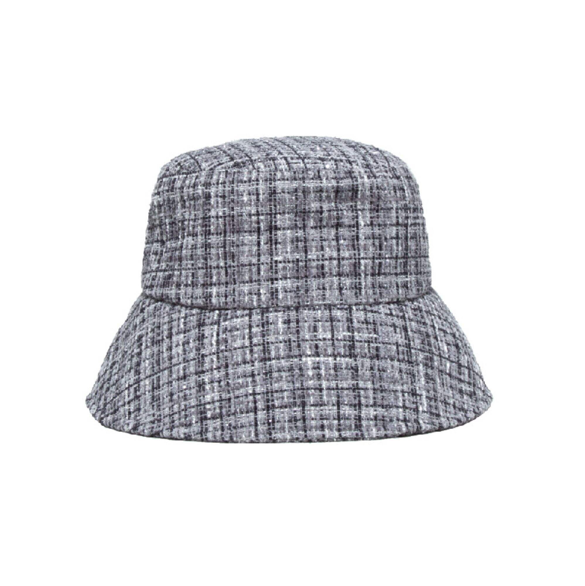 Tweed flat bucket hat