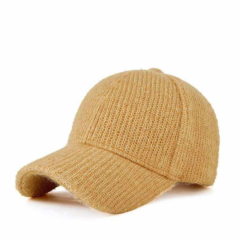 Fleece warm knit plus size baseball cap