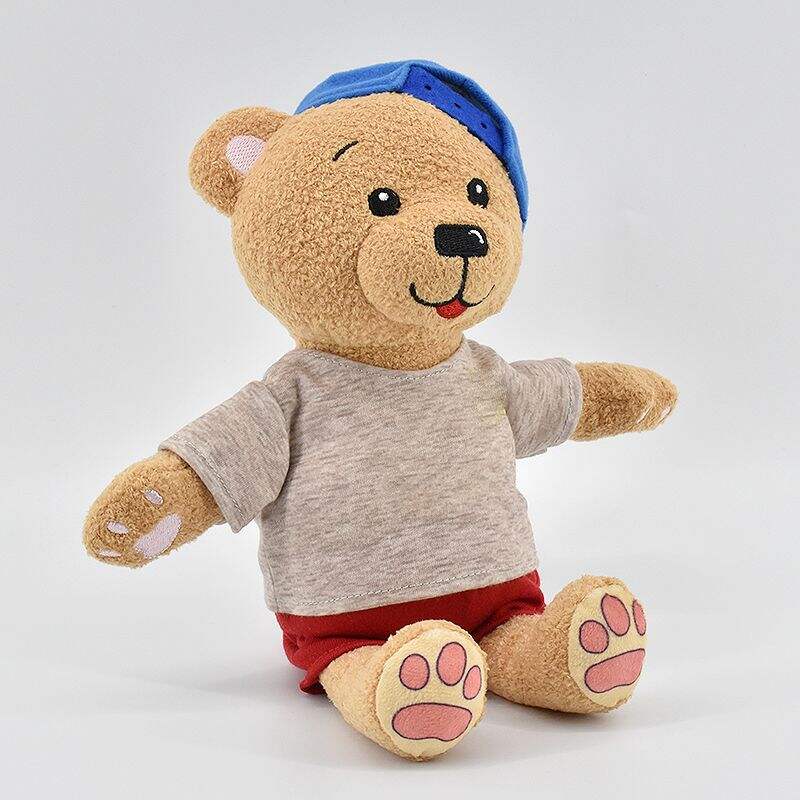 11Inch Custom China Factory Made Stuffed Animal Plush Figure Doll Soft Anime Teddy Bear Plush Toys with hat and clothing