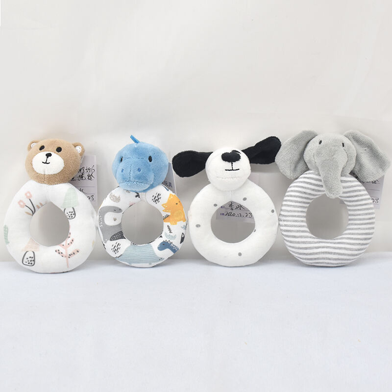 High Quality Custom Shape Stuffed Animal Baby Rattles Toy