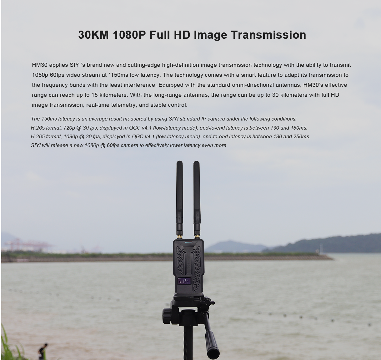 Sistema FPV de transmisión de imágenes digitales Full HD de largo alcance Hm30 Dual con operador dual y relé de control remoto Detalles de las características