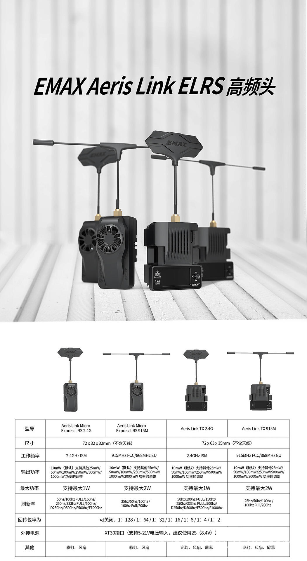 Emax Aeris Link Expresslrs Elrs Micro Tx Module 2.4g 915mhz With Oled Screen Cooling Fan High-frequency Airplane Fpv Racing Uav details