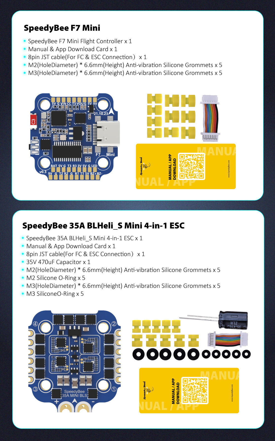 Speedybee F7 Mini 35a 3-6s 20x20 8-bit Flight Controller Fc Esc Stack Inav Emuflight Betaflight Fpv Racing Drones Accessories factory