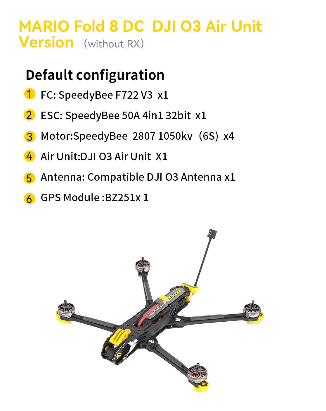 Mario Fold 8 Dc 360mm Long Range Analog Hd Uav Frame Kit 8inch Fpv Frame O3 Air Unit/vista Vtx Fpv Racing Freestyle manufacturing