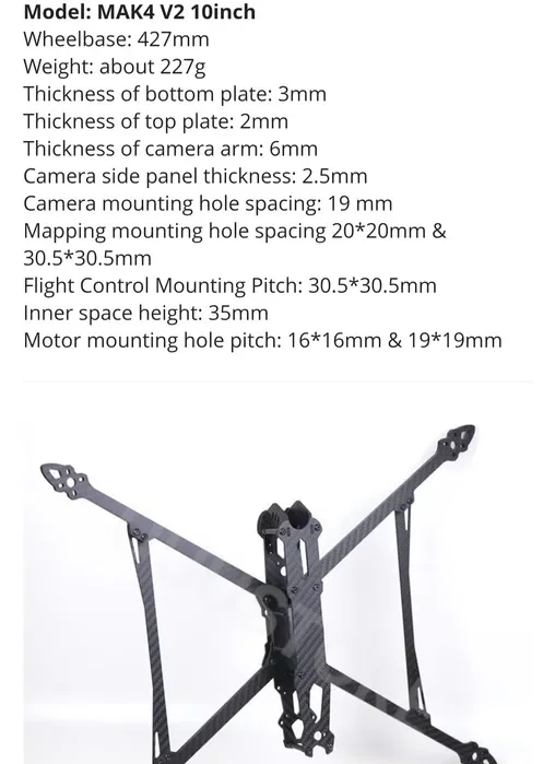 New Mark4 5 Inch 7 Inch Mark4 V2 10 Inch 427mm Racing Drone Frame Crossing Aircraft Traversal Drone Frame Fpv Drone Frame manufacture