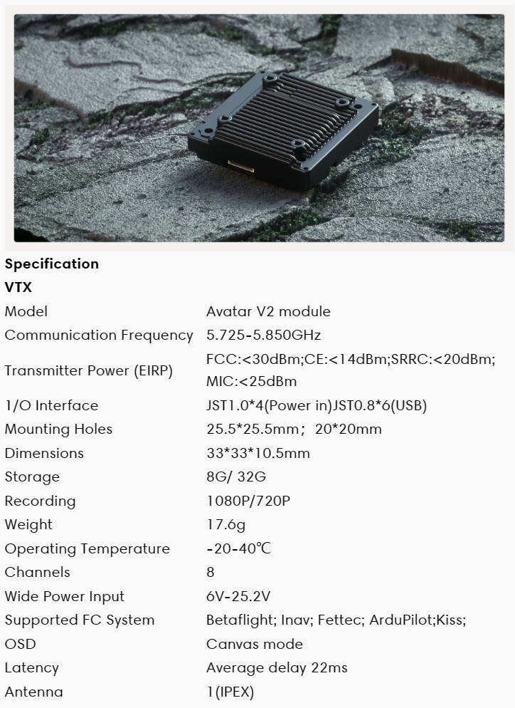 Walksnail Avatar HD VTX V2 Module (Dual Antennas Version) supplier