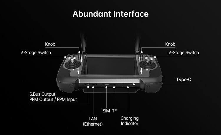 Портативный пульт дистанционного управления Siyi Mk32 Enterprise Handheld Ground Station Smart Controller с 7-дюймовым HD-дисплеем высокой яркости