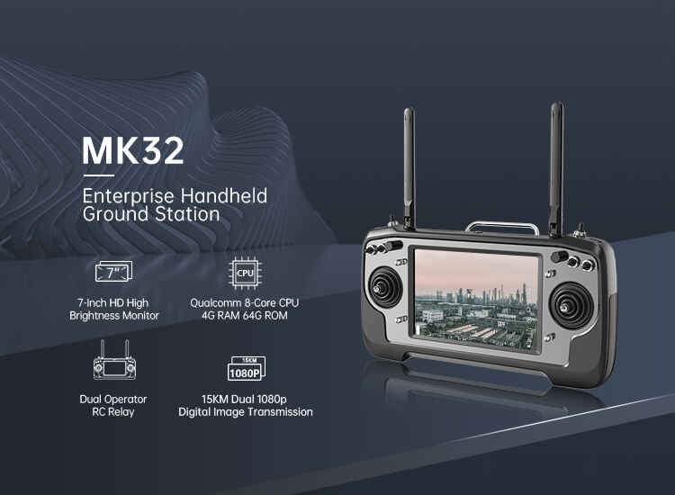 Портативный пульт дистанционного управления Siyi Mk32 Enterprise Handheld Ground Station Smart Controller с 7-дюймовым HD-дисплеем высокой яркости