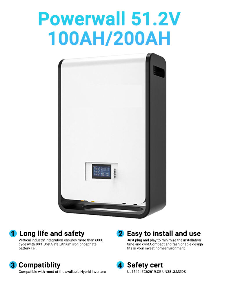 Lovsun EU stock Powerwall Lifepo4 51.2v 100ah 200ah 400ah Home Solar System Lithium Ion Battery 5kwh 10kwh 20kw Powerwall supplier