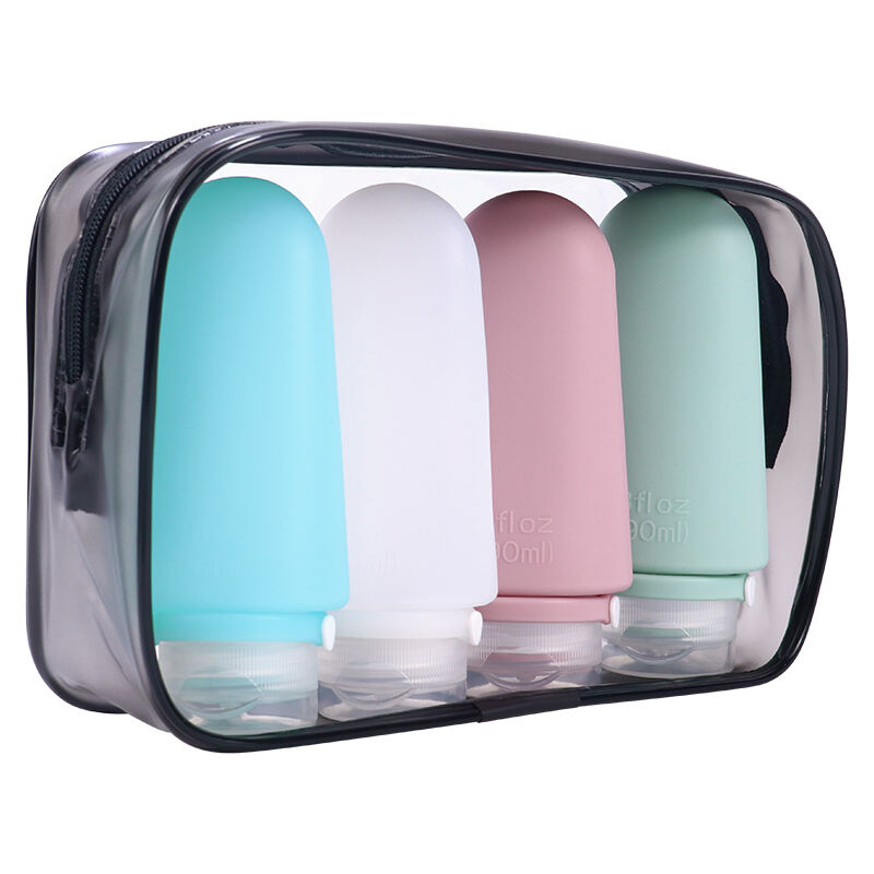 4 in 1 Portable Silicone Travel Bottles Set for Shampoo