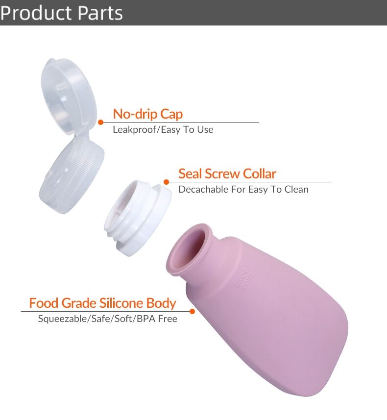 Hot Sale 4 in 1 Leakproof Squeeze Silicone Travel Bottle Set with Bag factory