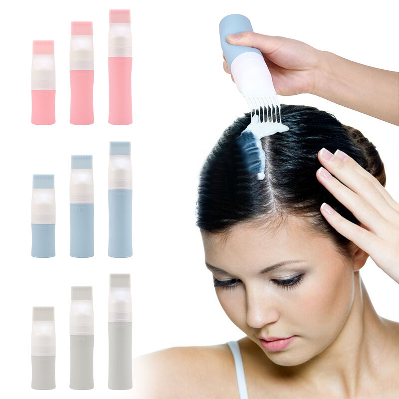 Squeeze Soft Silicone Shampoo Travel Bottle With Hair Dry Brush Head details