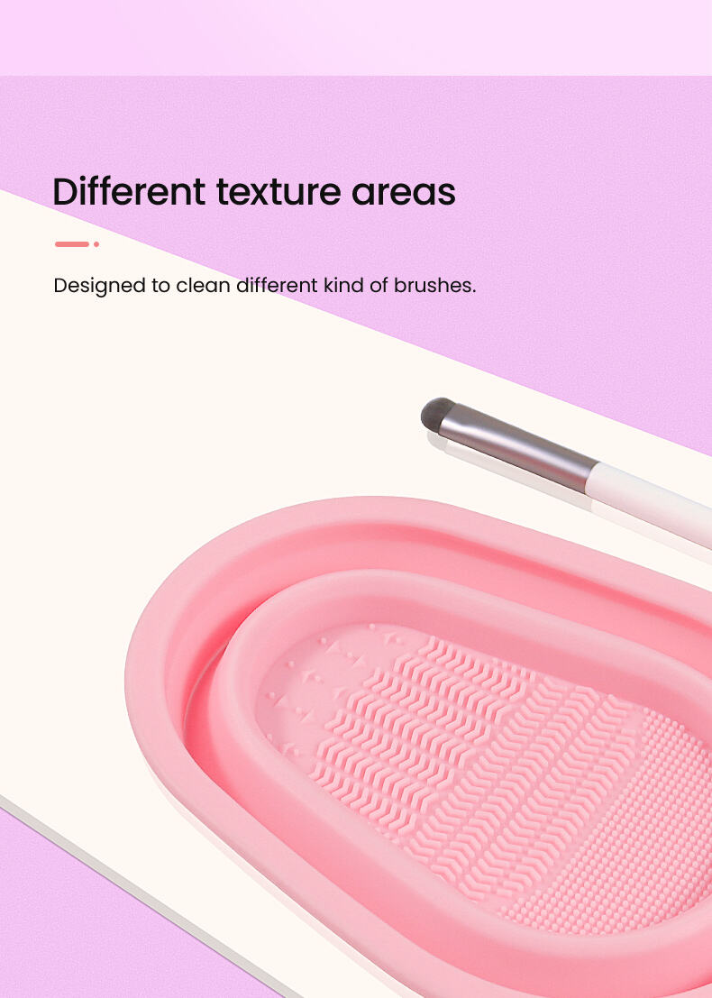 Foldable Silicone Cosmetic Makeup Brush Cleaning Mat/Bowl/Pad details