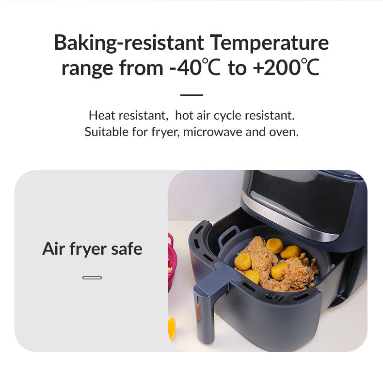 8.5 Inch Microwave Oven Safe Collapsible Airfryer Liner Silicone Pot details