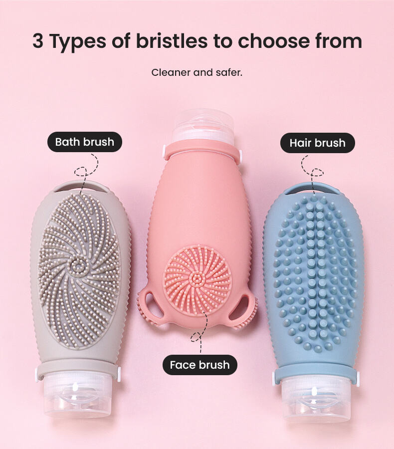 4 Pack 100ML Cosmetic Travel Bottle Set with Face Cleanser Brush manufacture