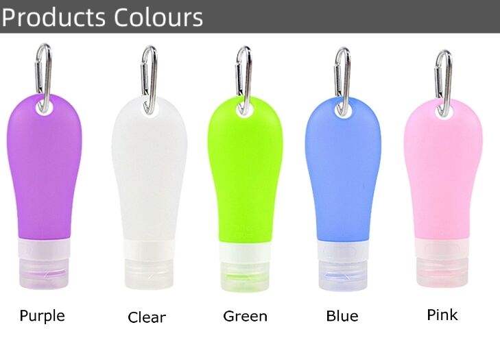 Reusable Silicone Travel Size Hand Sanitizer Bottle With Cap&Carabiner factory