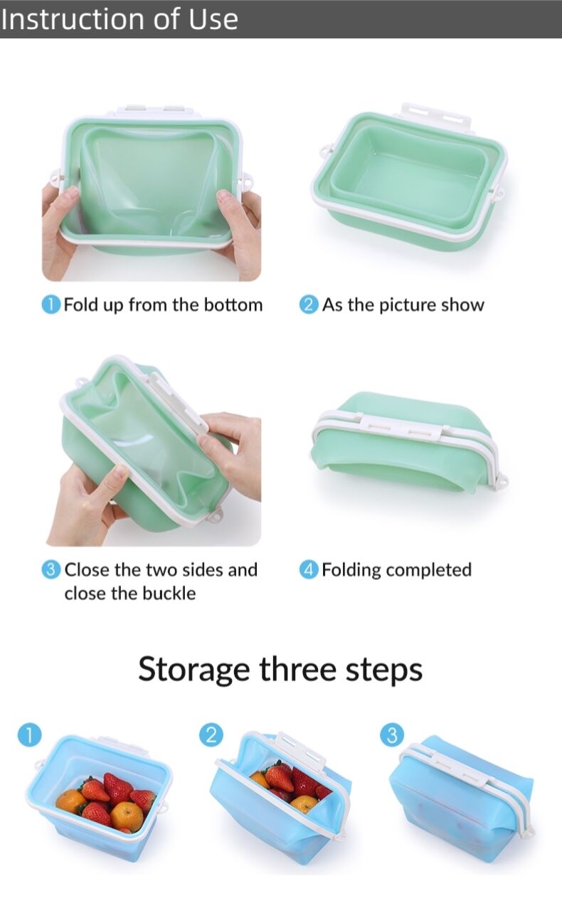 Reusable Silicone Foldable Food Storage Bag for Snack Vegetable details