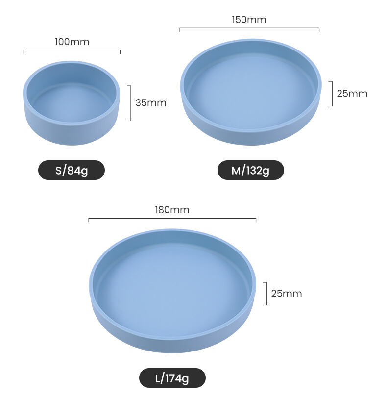 Unbreakable Non-toxic Silicone Dish Plates Pan for Dumpling&Pasta factory