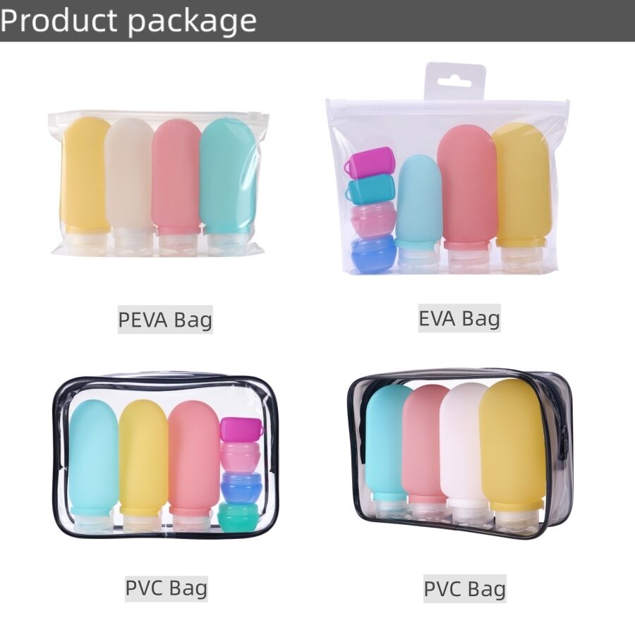 60ml 90ml Reusable Leakproof Squeeze Silicone Travel Bottle Set manufacture