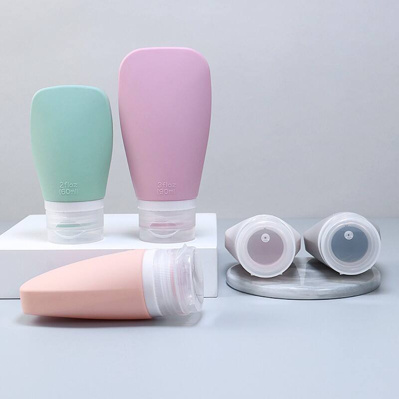 Hot Sale 4 in 1 Leakproof Squeeze Silicone Travel Bottle Set with Bag details