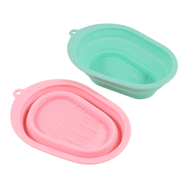 Foldable Silicone Cosmetic Makeup Brush Cleaning Mat/Bowl/Pad