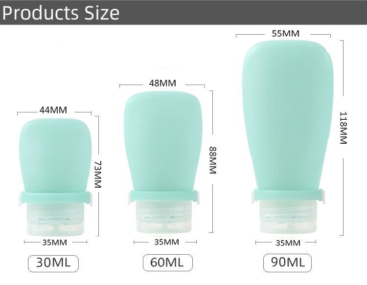 Leakproof Refillable Squeeze Silicone Travel Size Bottle details