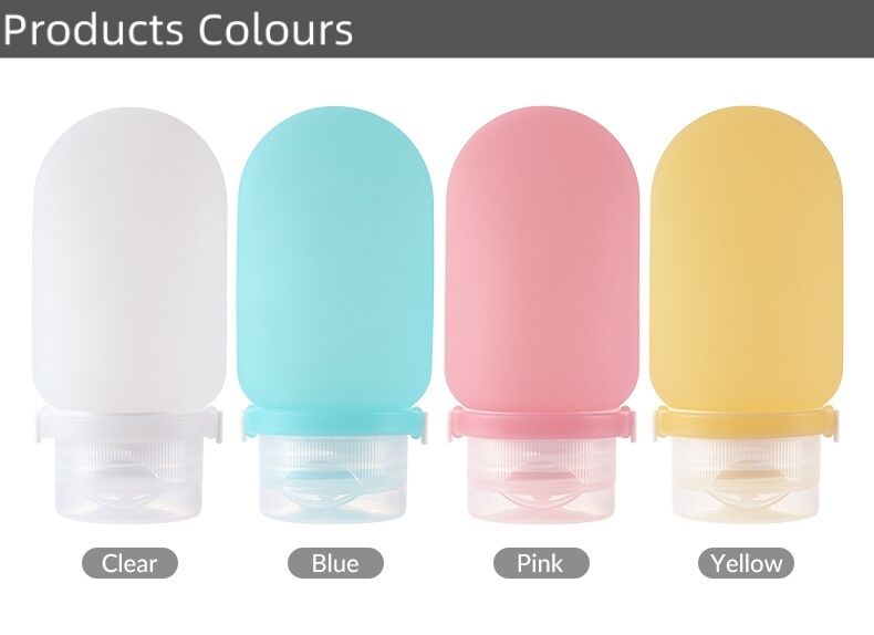 60ml 90ml Reusable Leakproof Squeeze Silicone Travel Bottle Set details