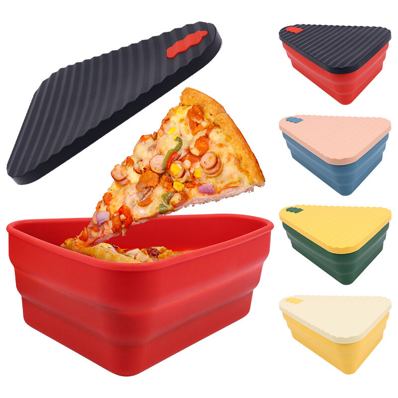 BPA Free Reusable Foldable Silicone Food Container Pizza Slice Box