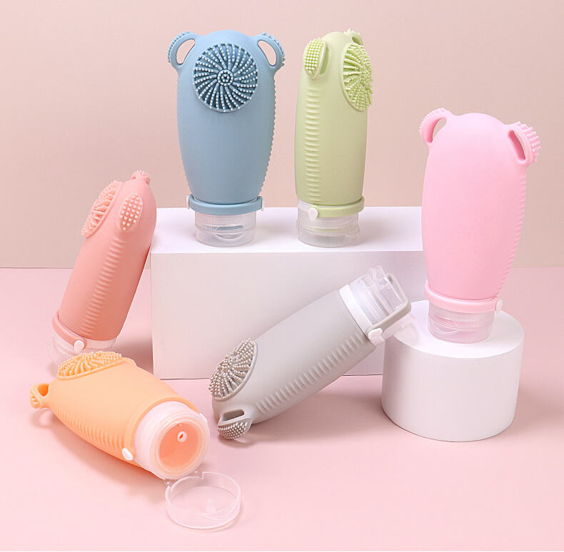 4 Pack 100ML Cosmetic Travel Bottle Set with Face Cleanser Brush supplier