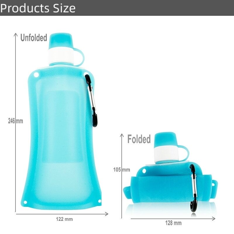 500ml Reusable Silicone Folding Travel Water Pouch Bag/Bottle factory