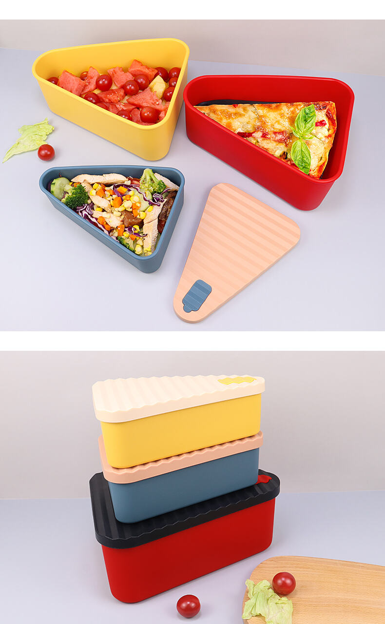 Unbreakable Silicone Pizza Box Food Storage Container with Lid details