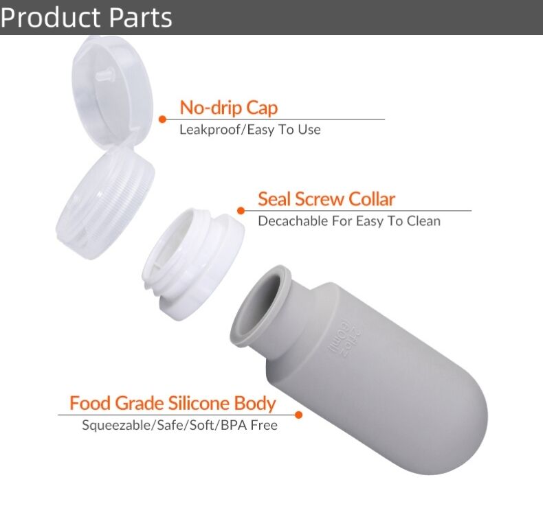 Multi-Use Squeeze Silicone Travel Bottles for Sauce Salad Dressing manufacture