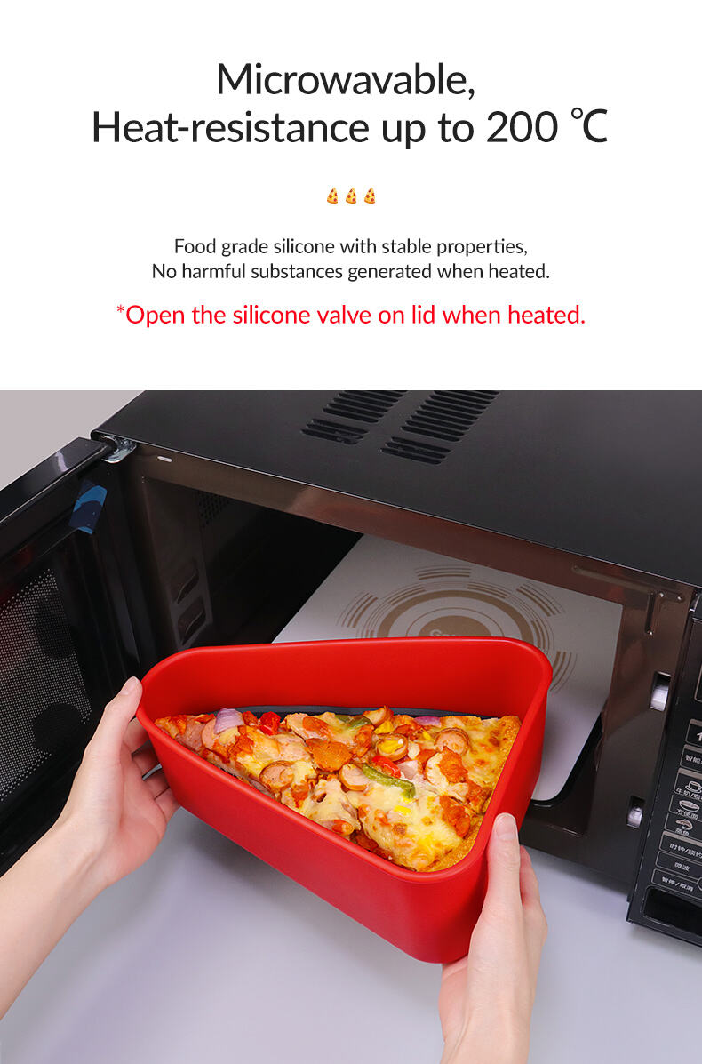 Unbreakable Silicone Pizza Box Food Storage Container with Lid supplier