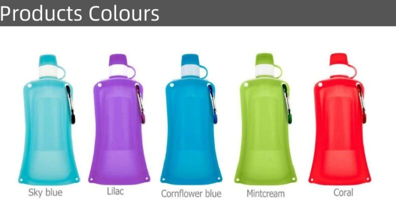 500ml Reusable Silicone Folding Travel Water Pouch Bag/Bottle details